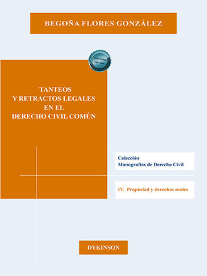 cover image of Tanteos y retractos legales en el derecho civil común
